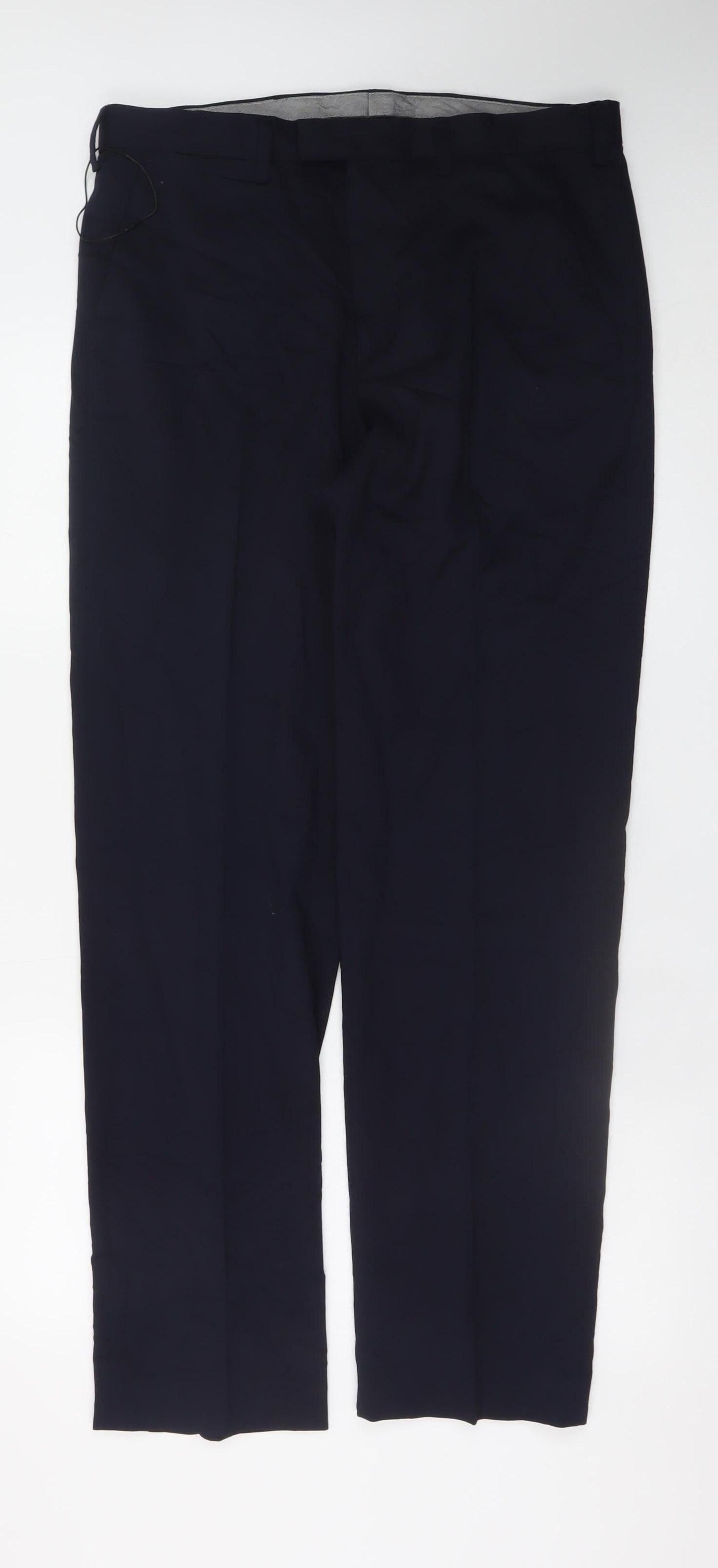 Marks and Spencer Men's Black Wool Blend Dress Pants 34W 33L Regular Fit