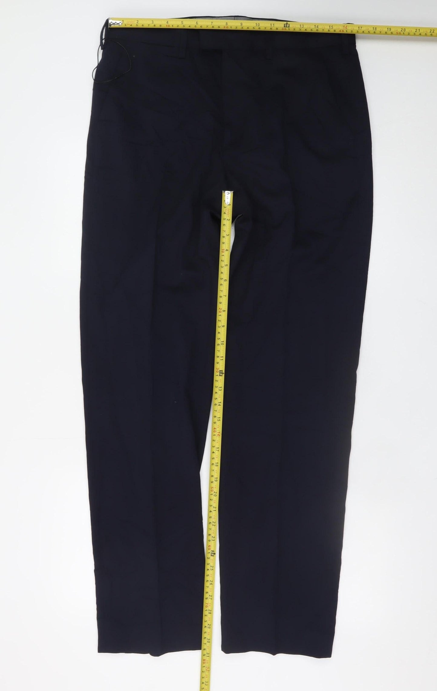 Marks and Spencer Men's Black Wool Blend Dress Pants 34W 33L Regular Fit