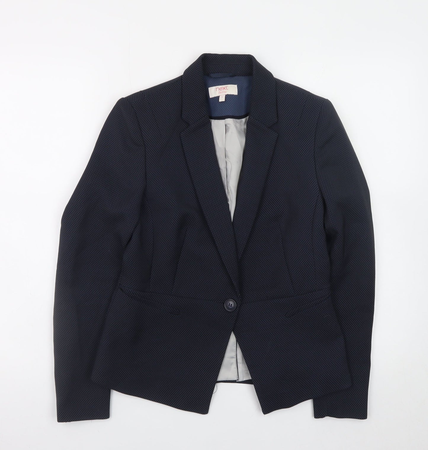 Next Women's Blue Petite Blazer UK 8 Slim Fit One Button Jacket