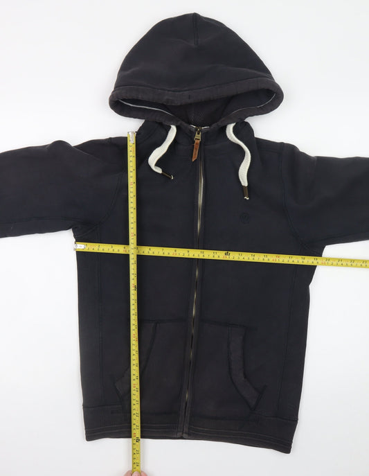 Fat Face Men's Black XS Full Zip Hoodie Cotton Fleece Jacket