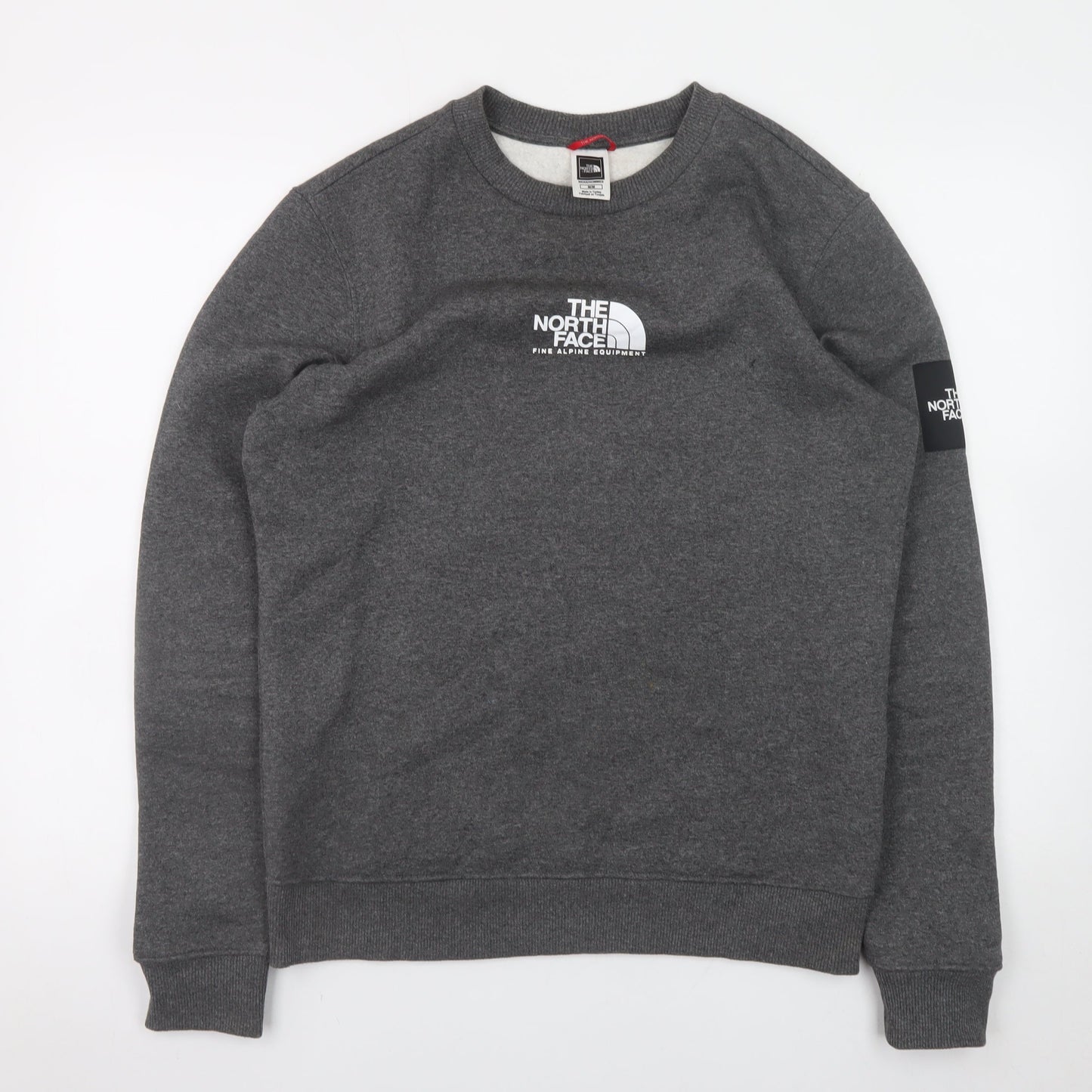 The North Face Men's Grey Regular Fit Crew Neck Sweatshirt M