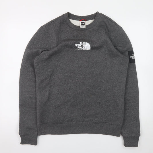 The North Face Men's Grey Regular Fit Crew Neck Sweatshirt M