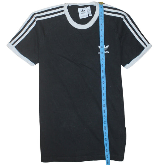 Adidas Men's Black Small Retro Crew Neck Short Sleeve T-Shirt