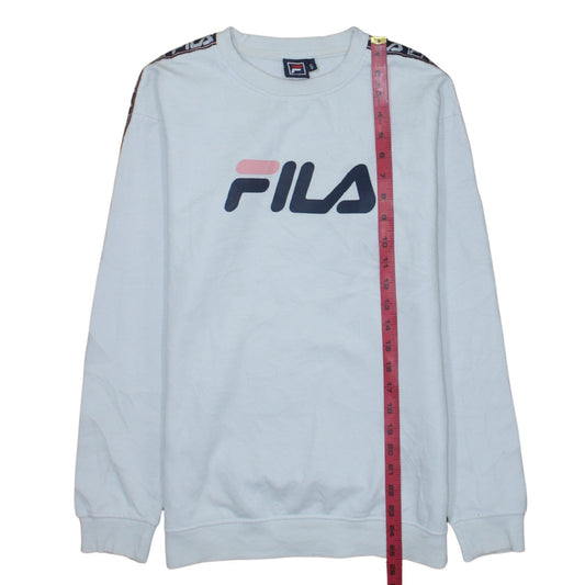 FILA Mens White Crew Neck Logo Sweatshirt Size S