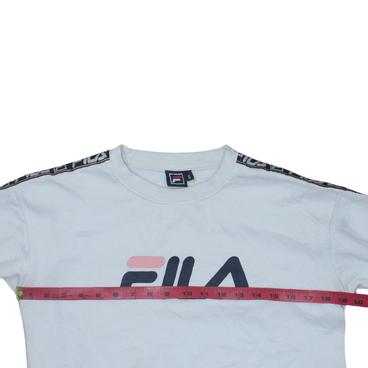 FILA Mens White Crew Neck Logo Sweatshirt Size S
