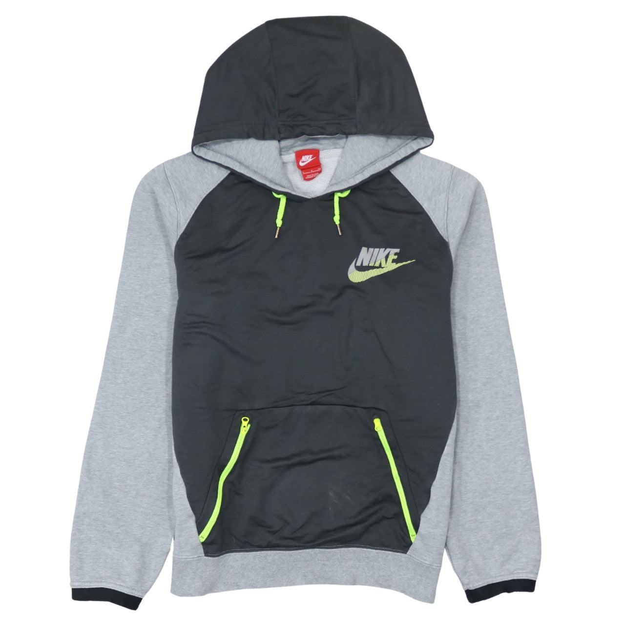 Nike Men's Grey Pullover Hoodie Small Sports Fleece Zip Pockets