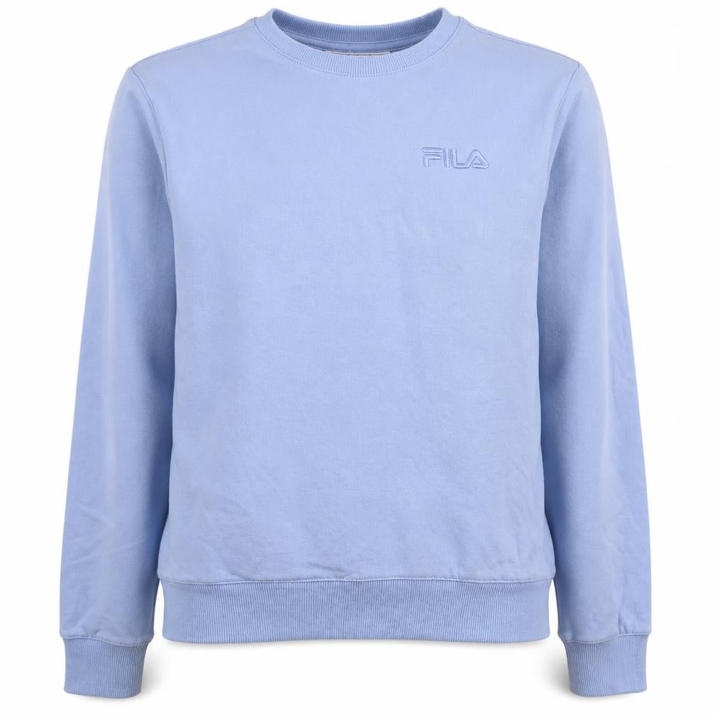Front view of Fila Women's Light Blue Crew Neck Pullover Sweatshirt XS