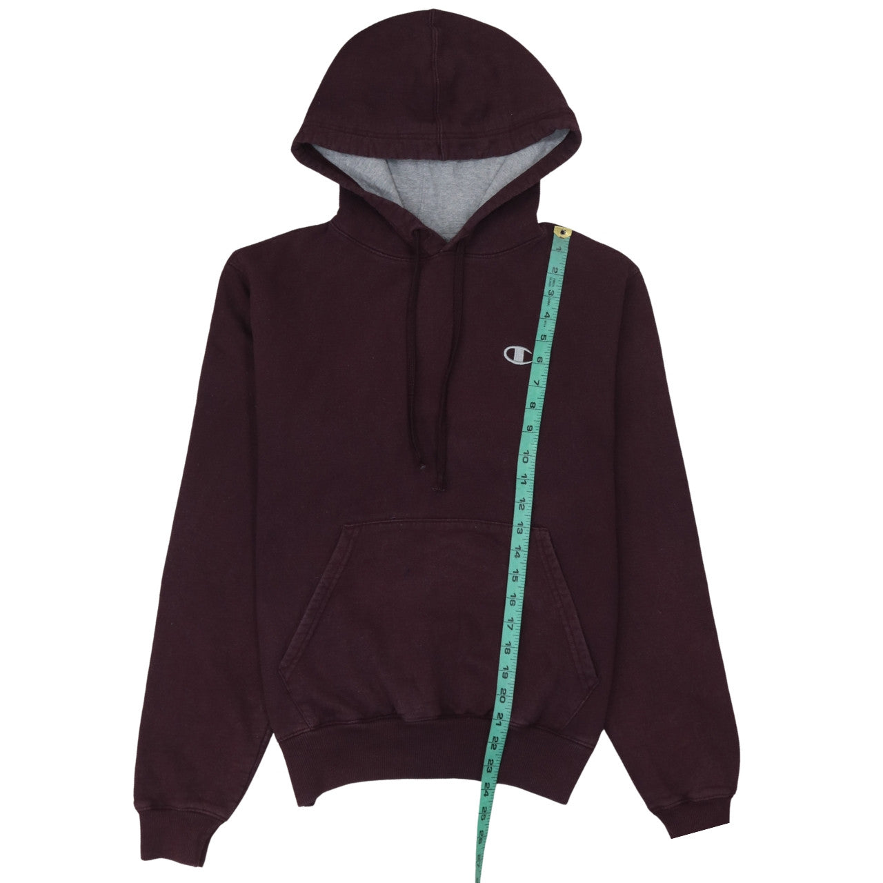 Champion Men's Brown Pullover Hoodie Small Fleece Logo Sweatshirt