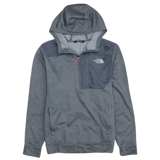 The North Face Men's Grey Half Zip Hooded Fleece Pullover M