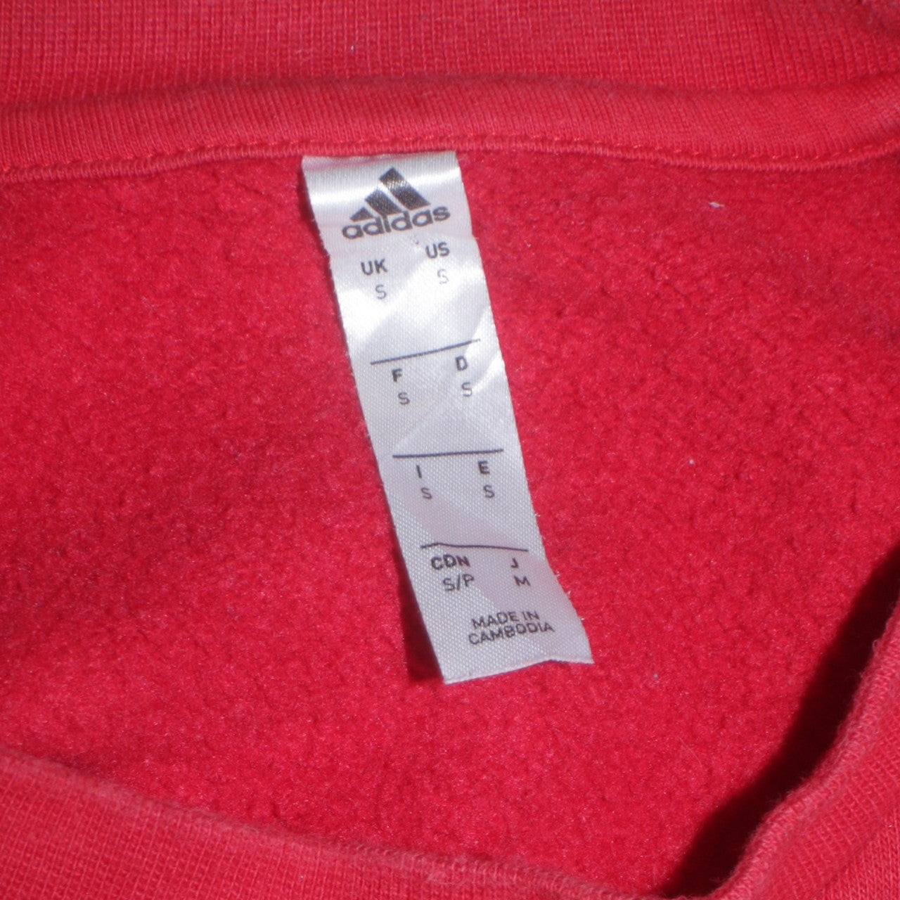 Adidas Men's Red Crew Neck Pullover Sweatshirt Size S
