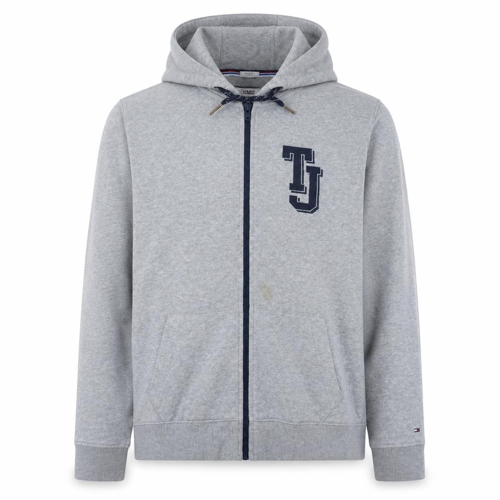 Tommy Jeans Men’s Grey Full Zip Hoodie 2XL Regular Fit
