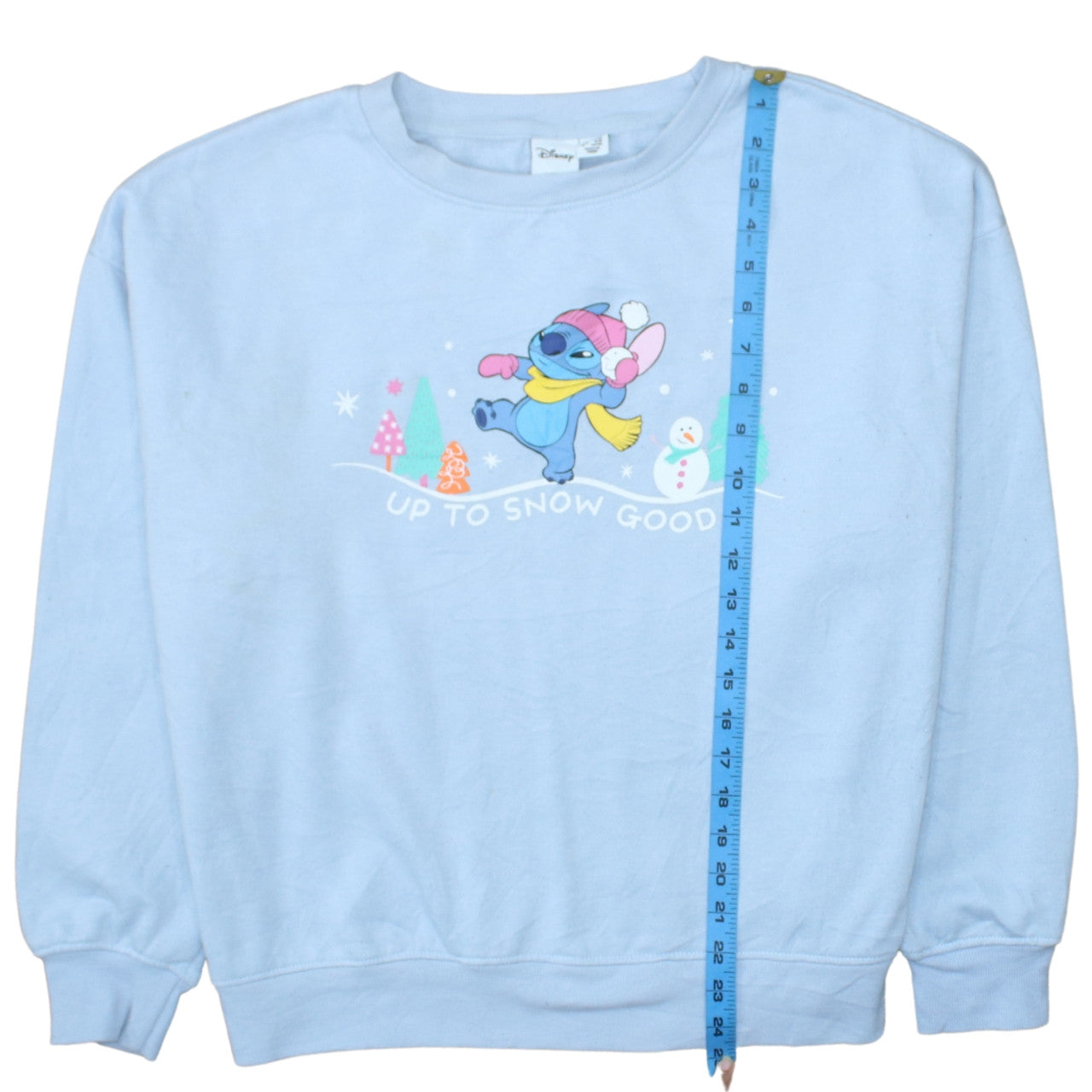 Disney Primark Women Blue Stitch Sweatshirt Medium 12/14 Winter Graphic