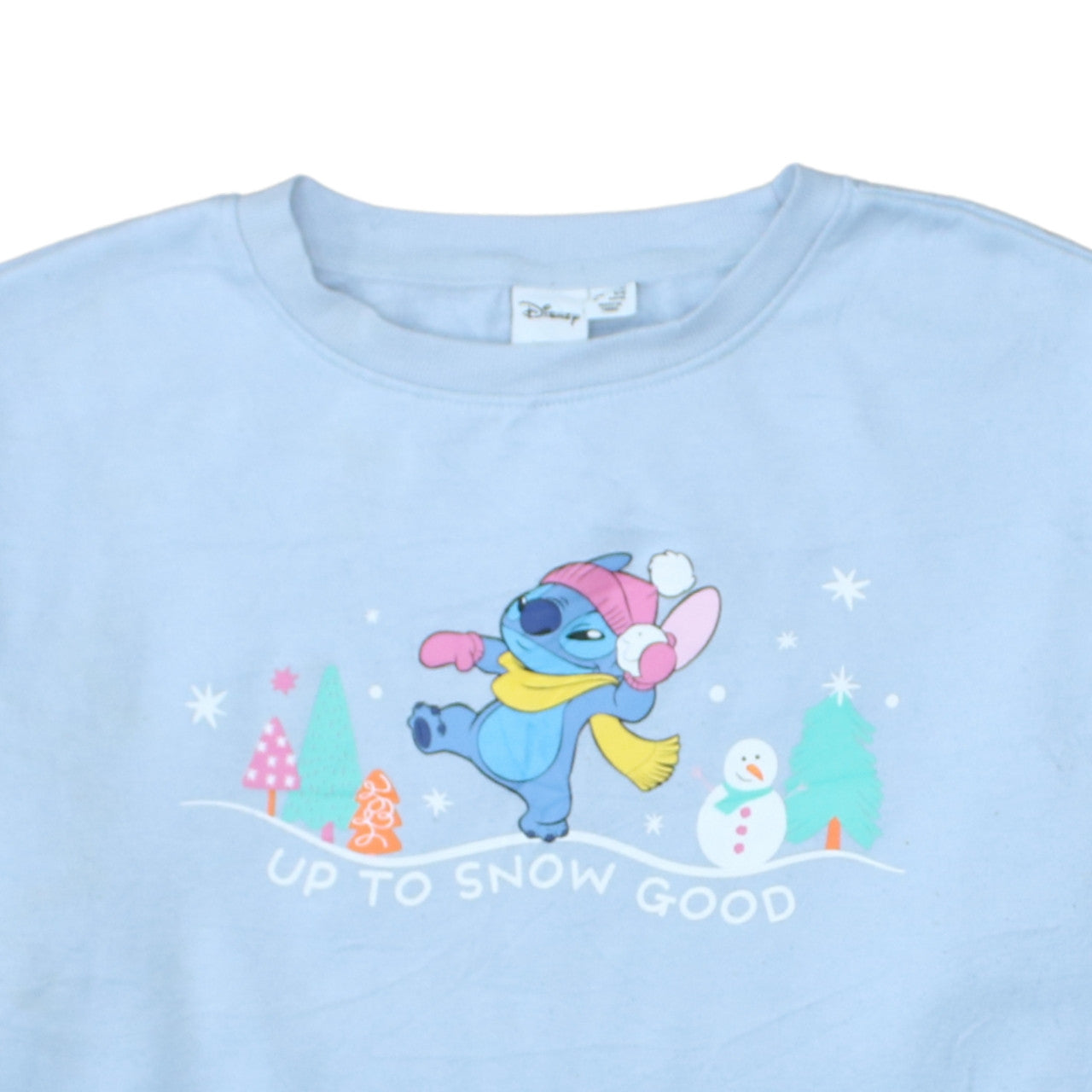 Disney Primark Women Blue Stitch Sweatshirt Medium 12/14 Winter Graphic