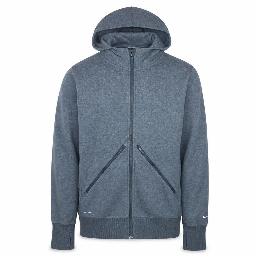 Nike Men's Grey Dri-Fit Full Zip Hoodie Size M
