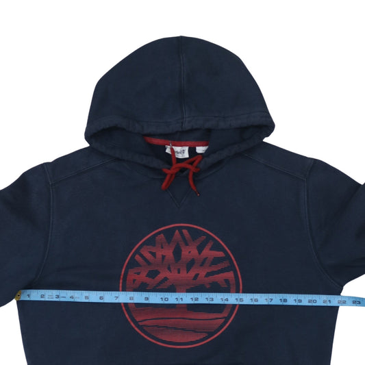 Timberland Men’s Blue Pullover Hoodie Medium Graphic Logo