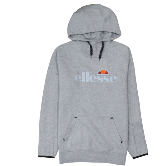 Ellesse Mens Grey Pullover Hoodie Size S Logo Fleece Sweatshirt
