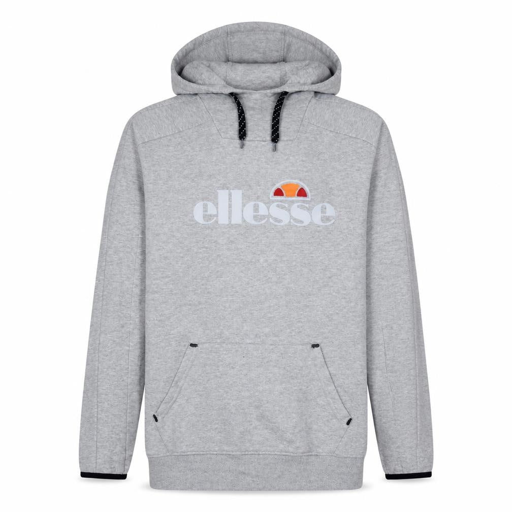 Ellesse Mens Grey Pullover Hoodie Size S Logo Fleece Sweatshirt