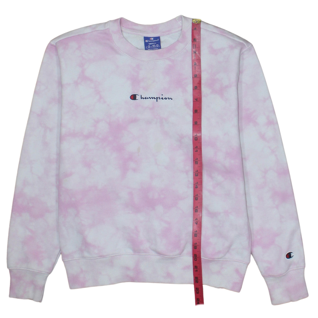 Champion Women's Pink Tie-Dye Pullover Sweatshirt Small Cotton Blend