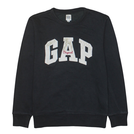 GAP Men's Black XS Pullover Sweatshirt Crew Neck Embroidered Logo