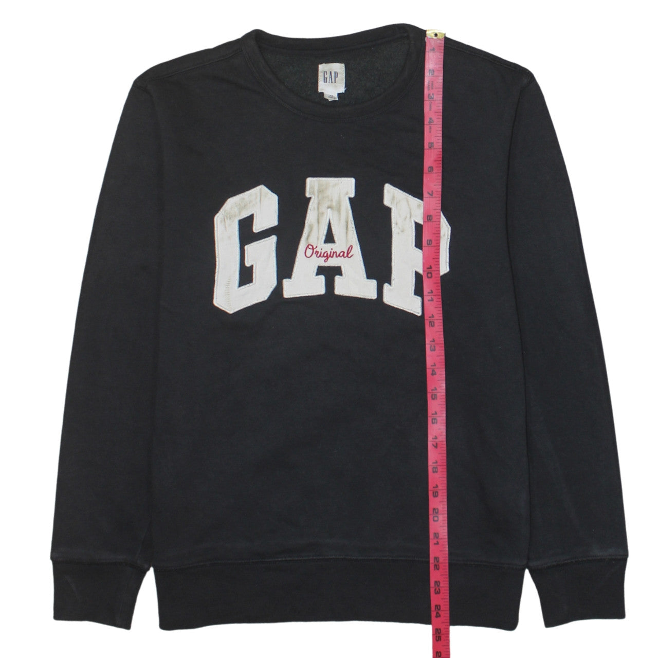GAP Men's Black XS Pullover Sweatshirt Crew Neck Embroidered Logo