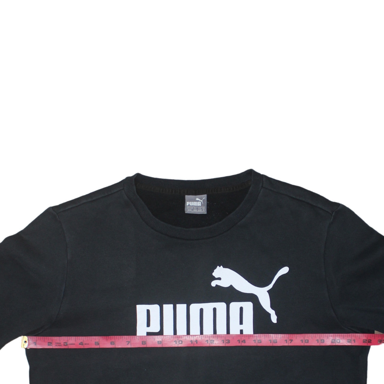 Puma Men's Black Crew Neck Logo Pullover Sweatshirt Size M