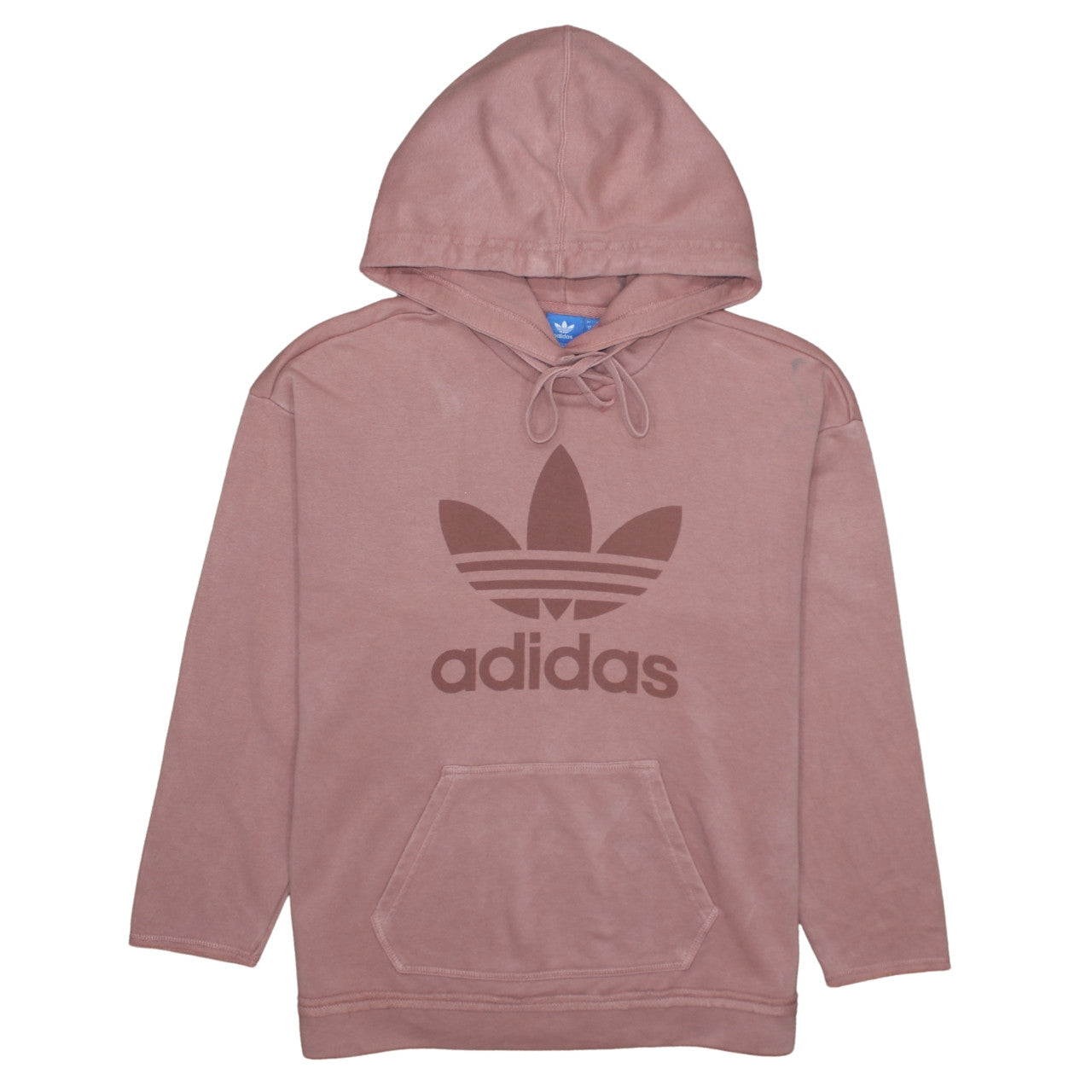 Adidas Womens Pink Hooded Pullover Hoodie Size 8 L Cotton Casual