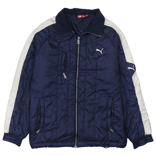 Puma Men's Blue Puffer Jacket S Full Zip Sports Winter Coat