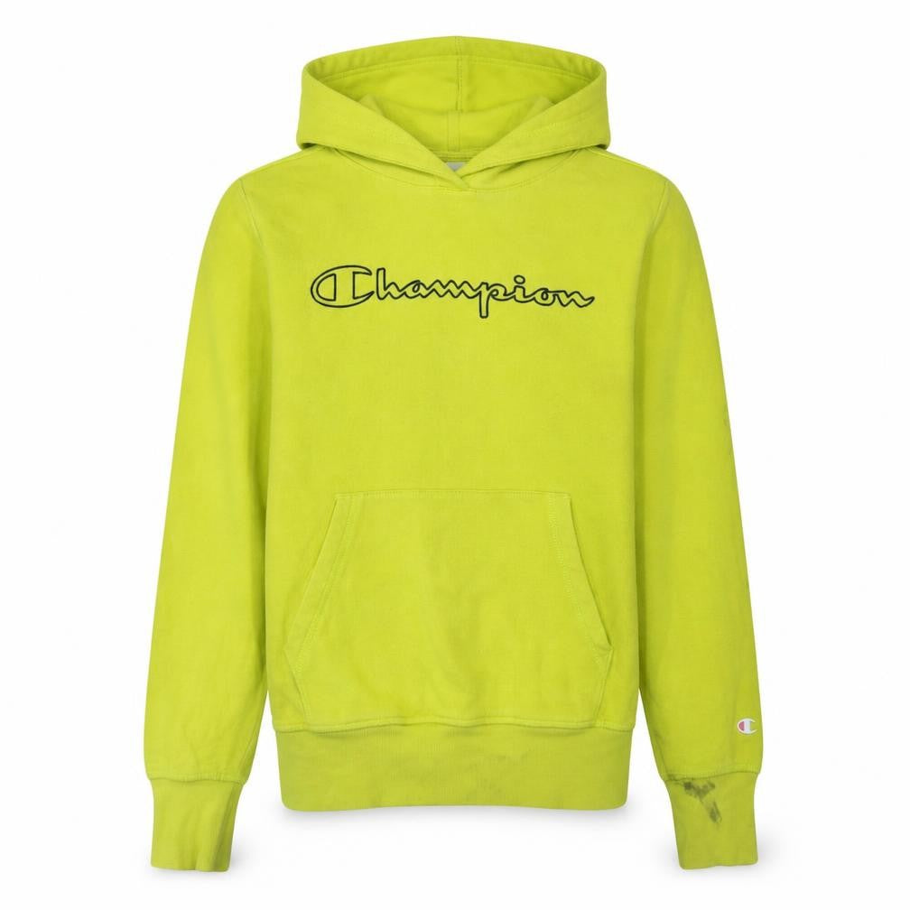 Champion Men's Yellow Small Pullover Hoodie with Logo