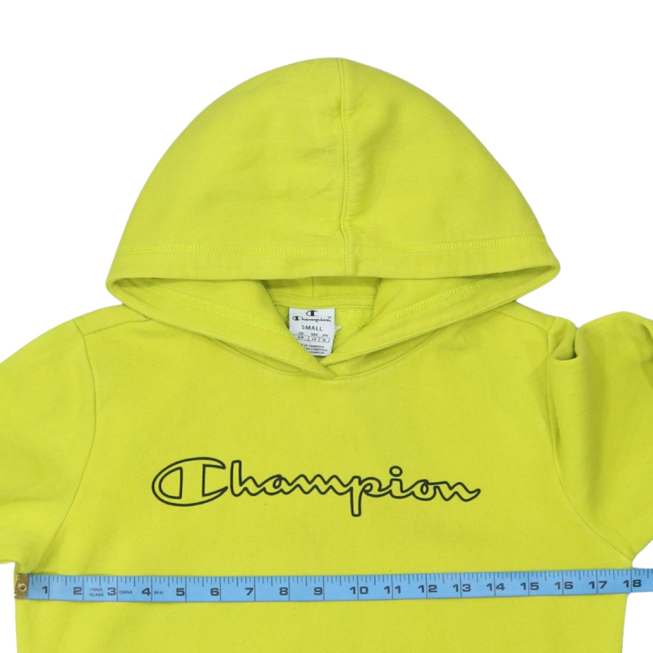 Champion Men's Yellow Small Pullover Hoodie with Logo
