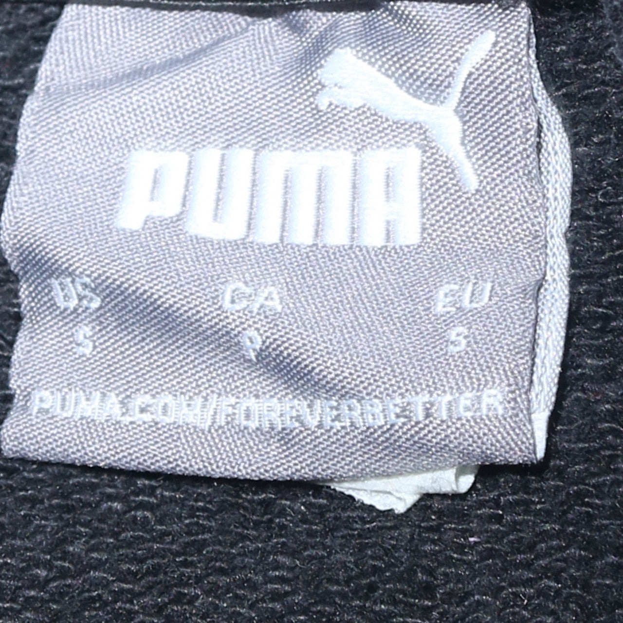 Puma Men's Black Small 1/4 Zip Logo Fleece Sweatshirt