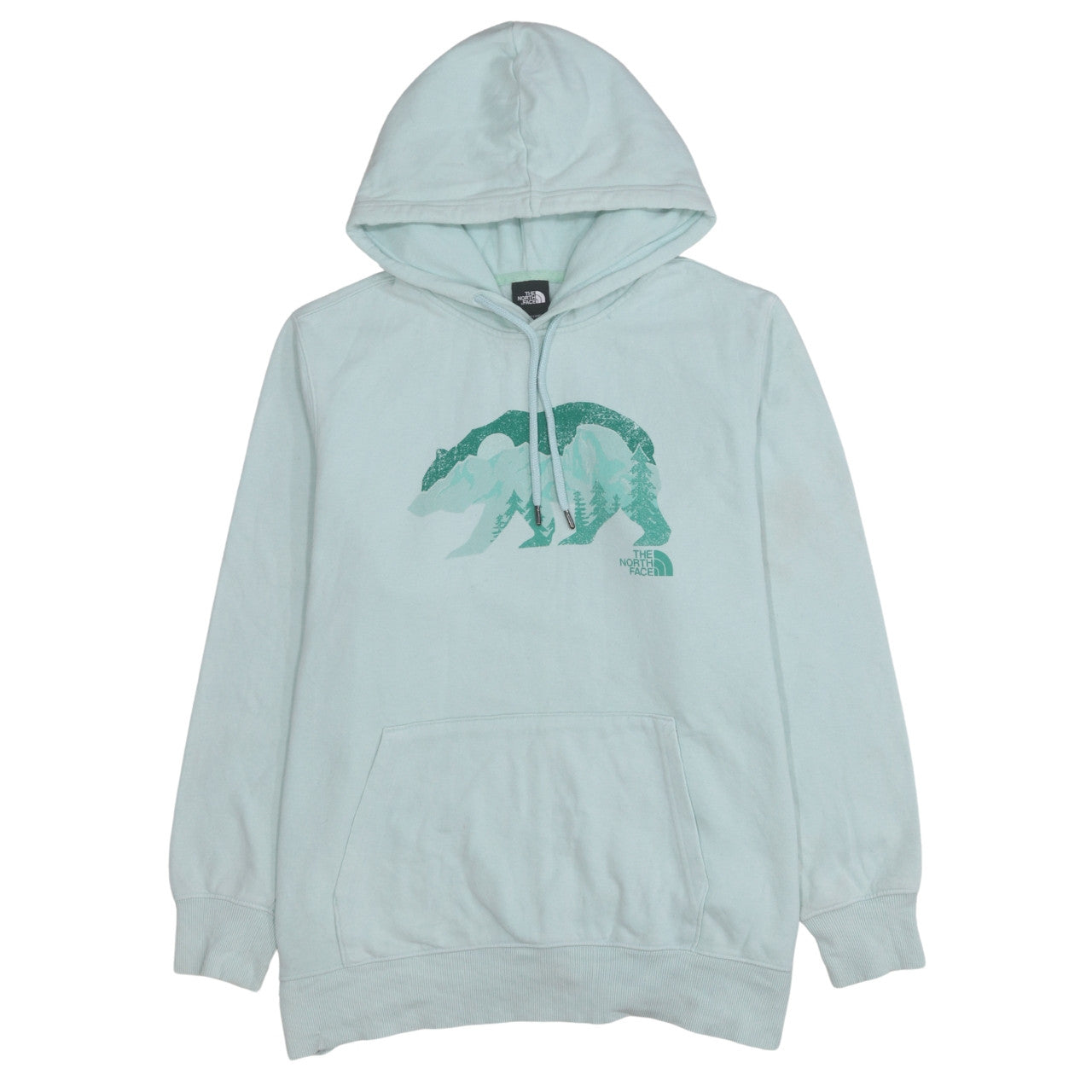 The North Face Womens Mint Green Pullover Hoodie XL Cotton Blend