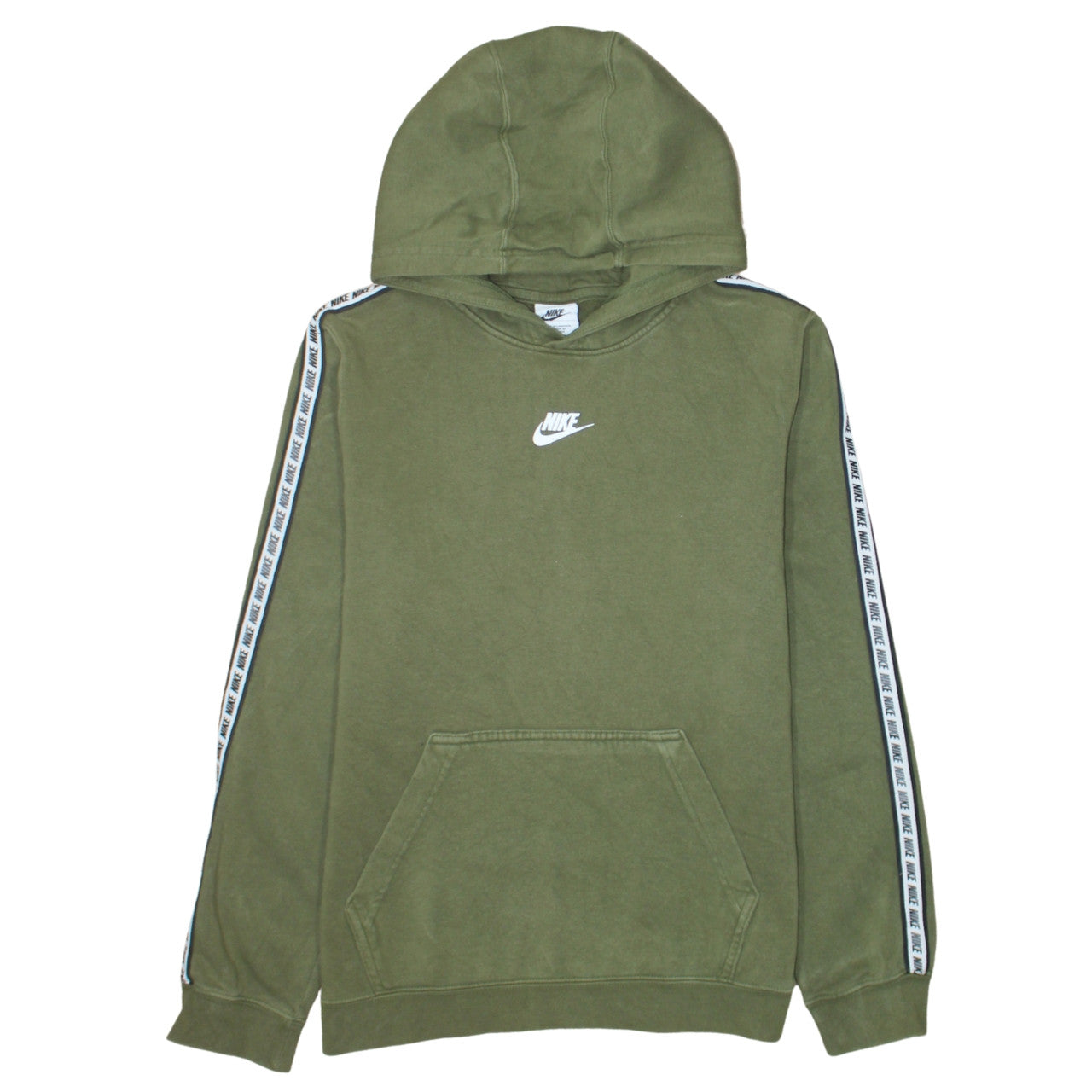 Nike Boys Green XL Pullover Fleece Hoodie with Logo Tape Detail