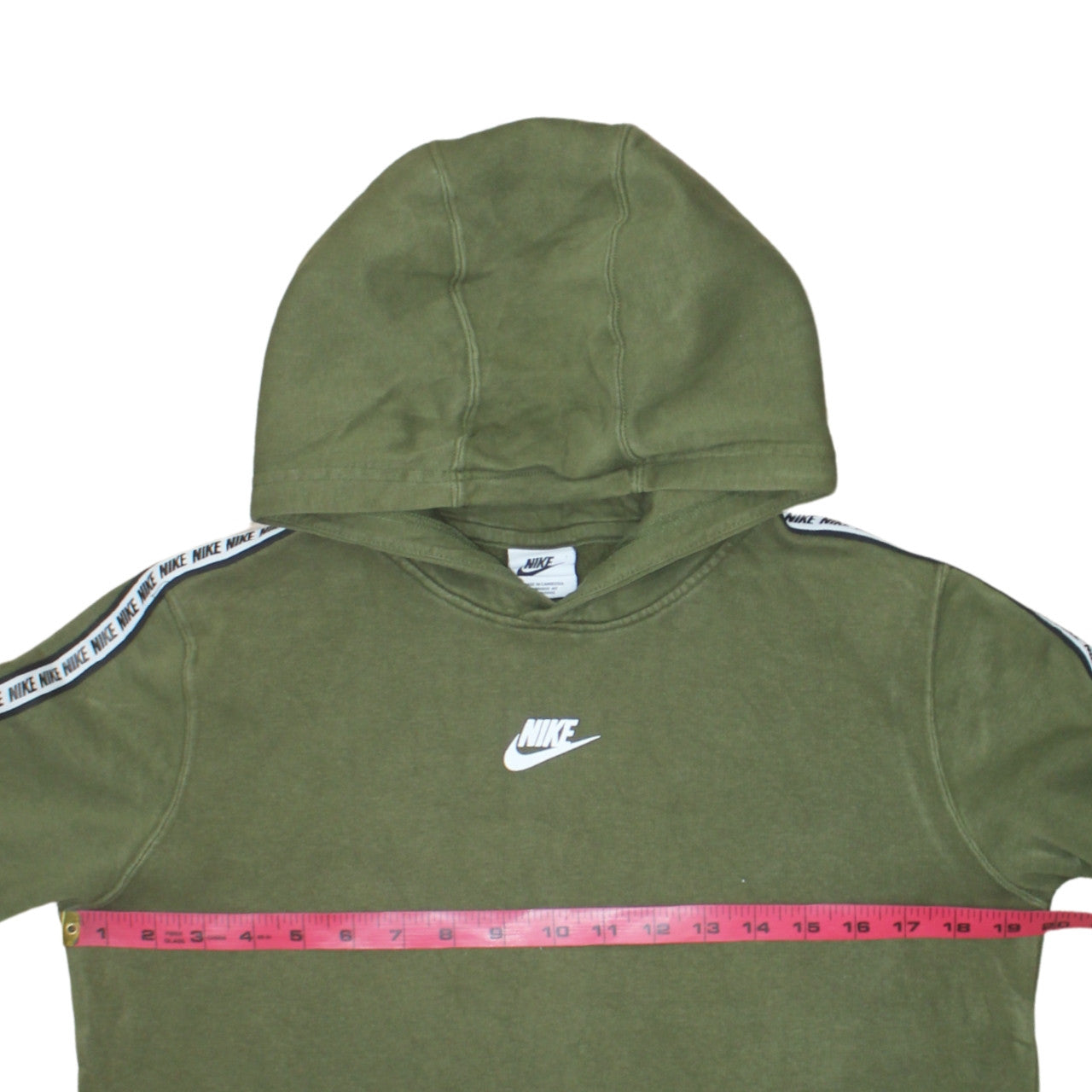 Nike Boys Green XL Pullover Fleece Hoodie with Logo Tape Detail