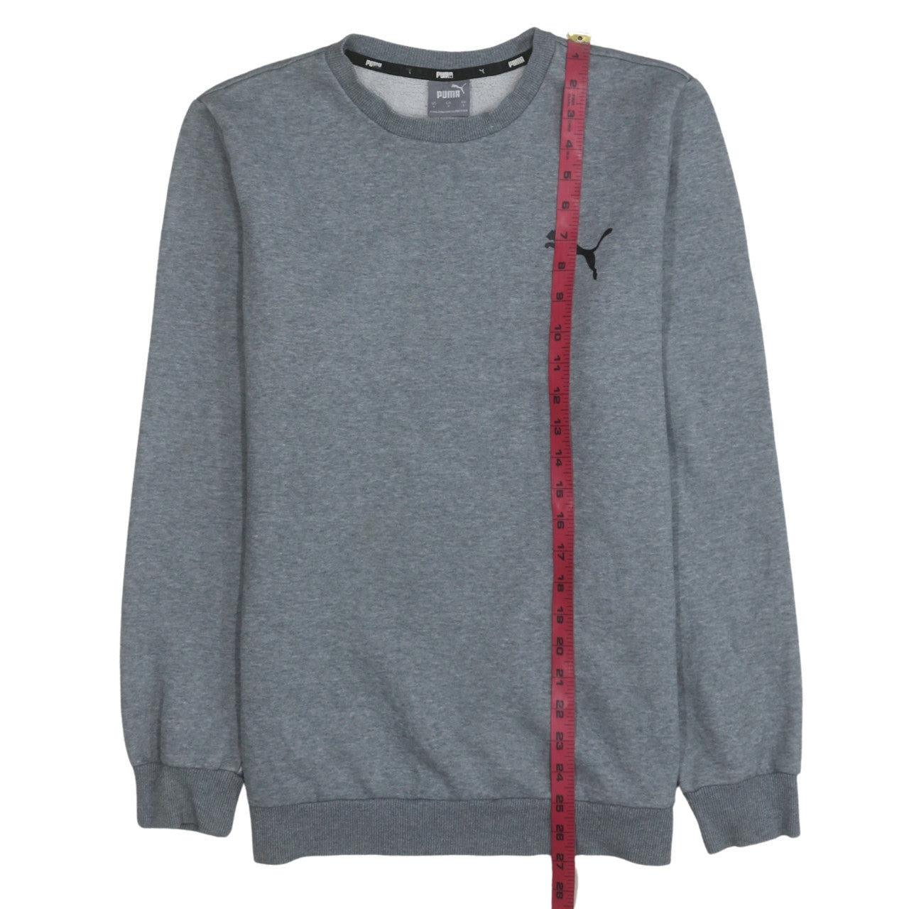 Puma Men's Grey Crew Neck Sweatshirt Small Regular Fit Fleece