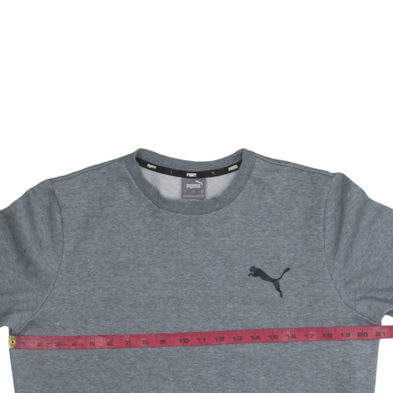 Puma Men's Grey Crew Neck Sweatshirt Small Regular Fit Fleece