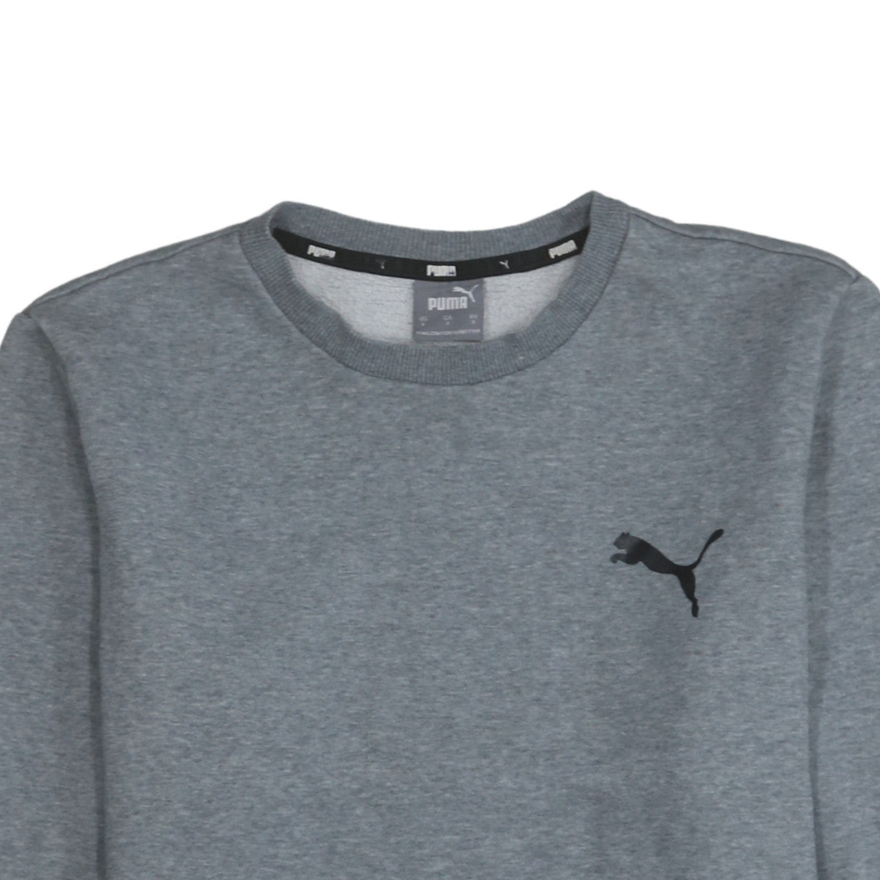 Puma Men's Grey Crew Neck Sweatshirt Small Regular Fit Fleece
