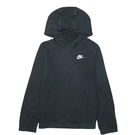 Nike Boys Black Pullover Hoodie Sweatshirt L 147-158cm Fleece Logo