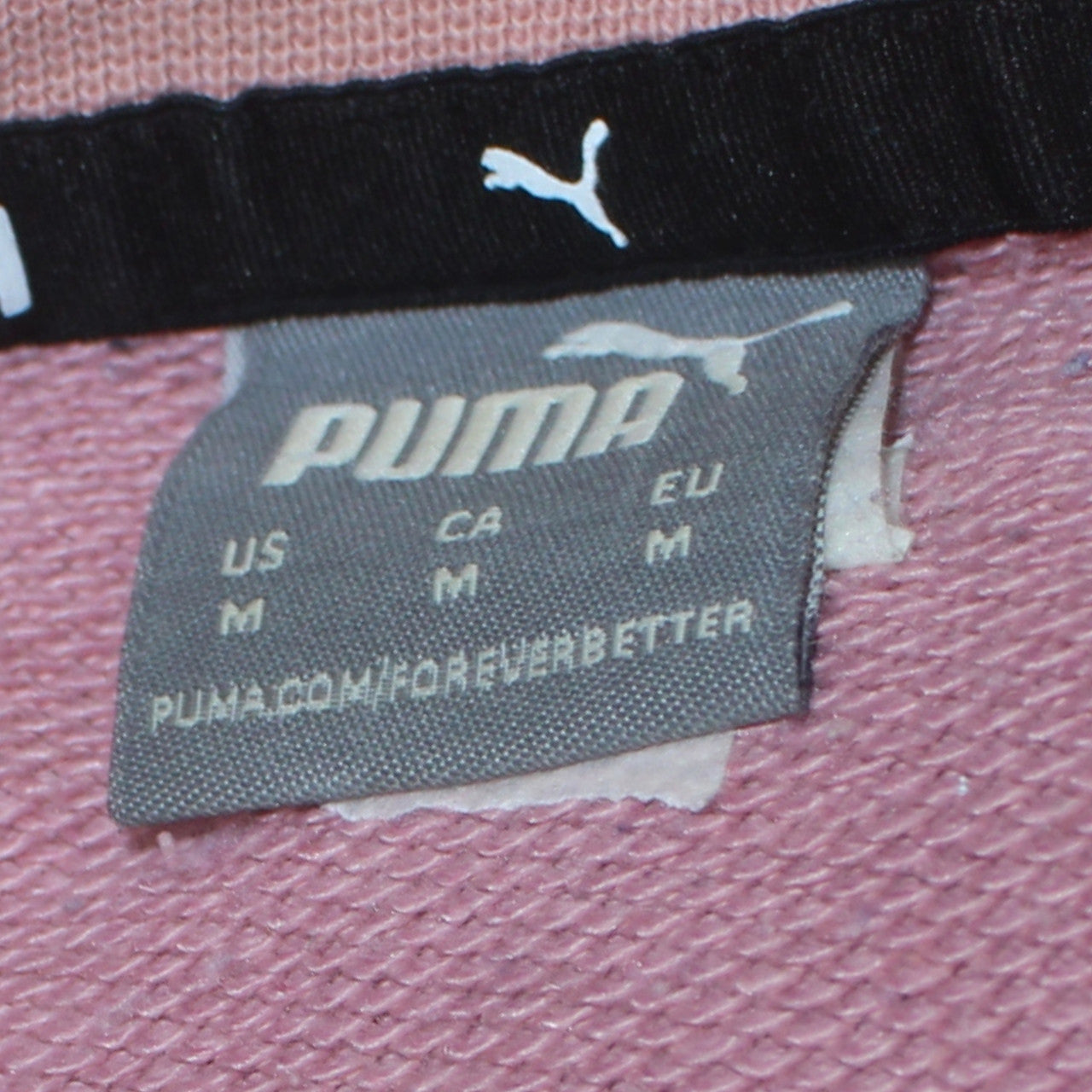Puma Women Pink Crew Neck Pullover Sweatshirt Size 12 M Logo Print