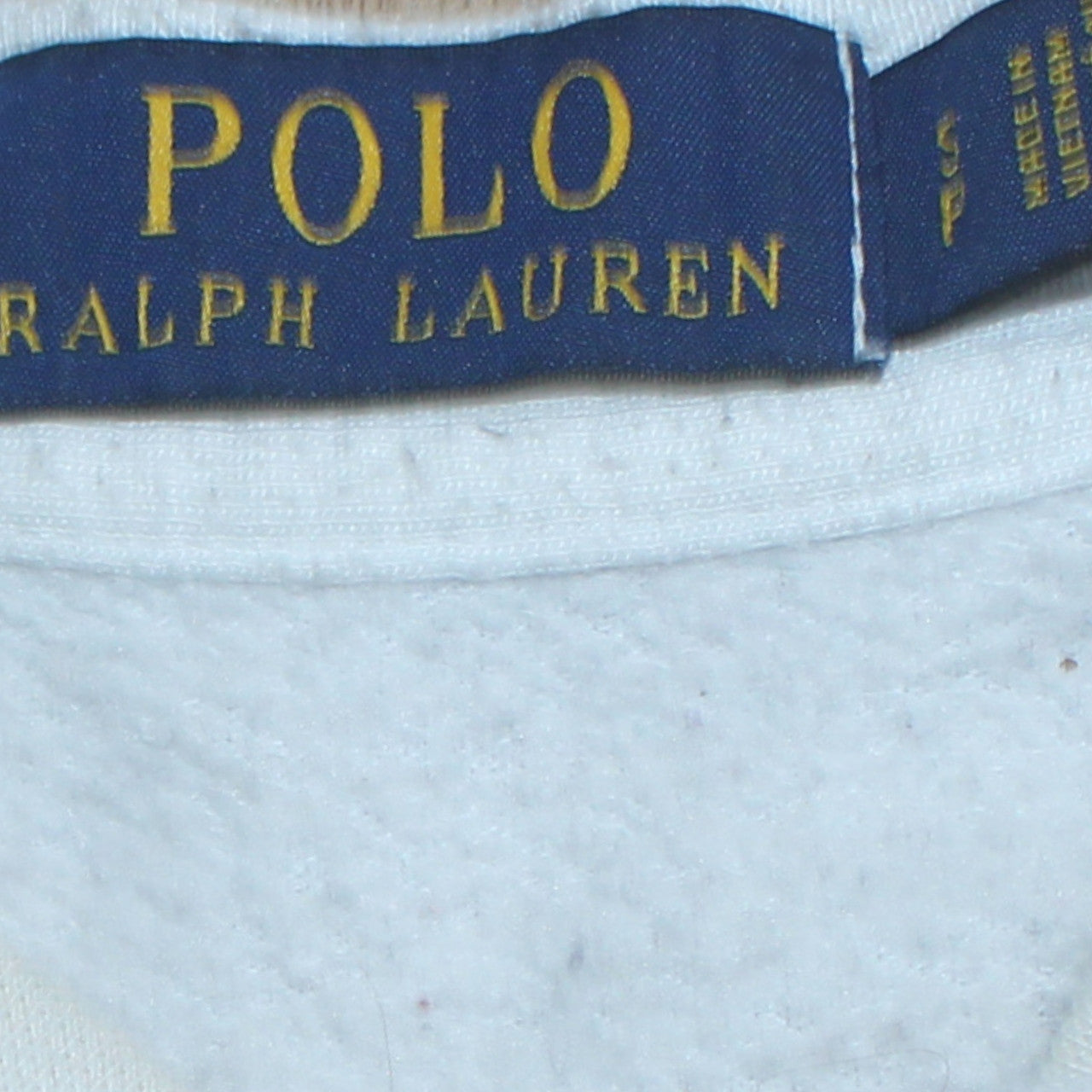 Ralph Lauren Women White Polyester Cotton Crew Neck Pullover Sweatshirt M