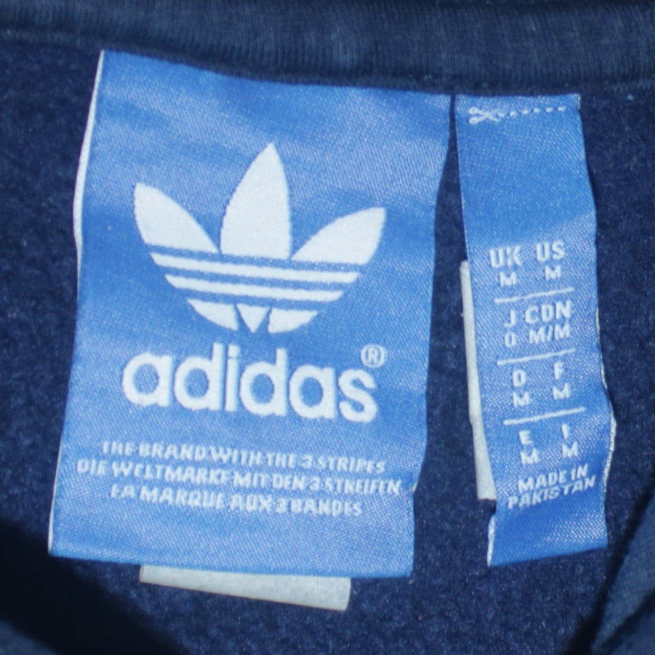 Adidas Men's Blue Pullover Hoodie Size M Logo Sports Sweatshirt