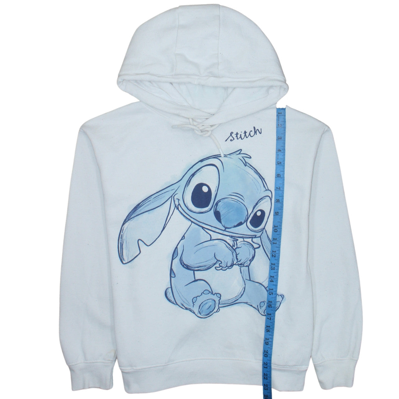 Disney Primark Cares Womens White Stitch Hoodie Size S 10/12 Pullover