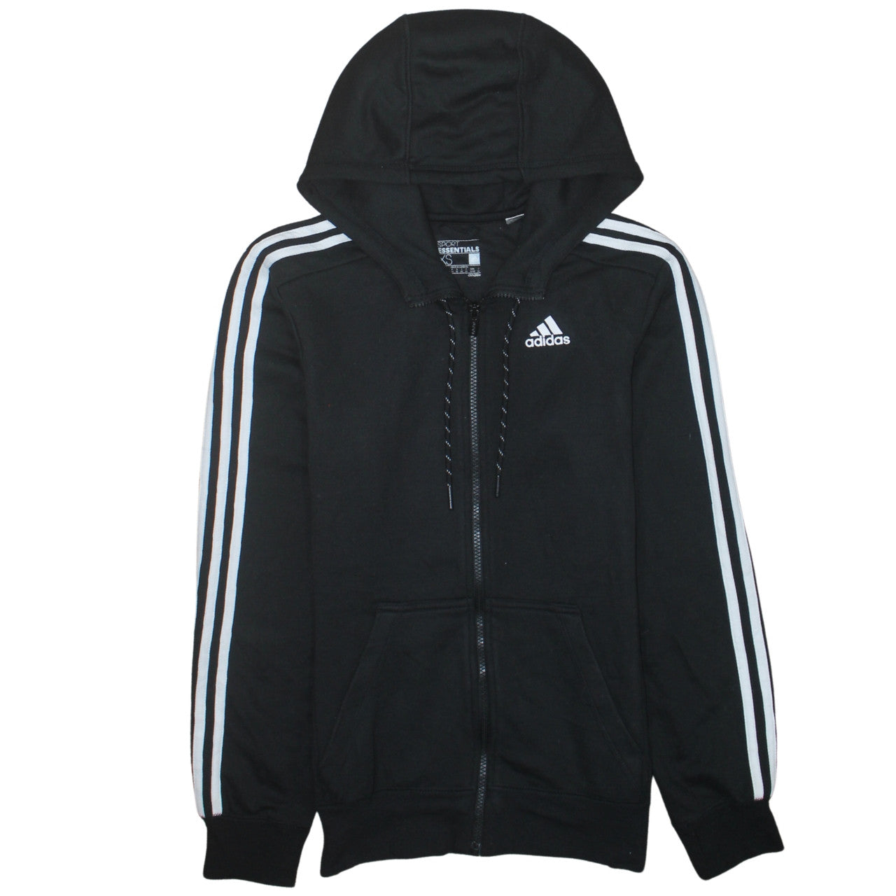 Adidas Men's Black XS Full Zip Hoodie Sport Essentials