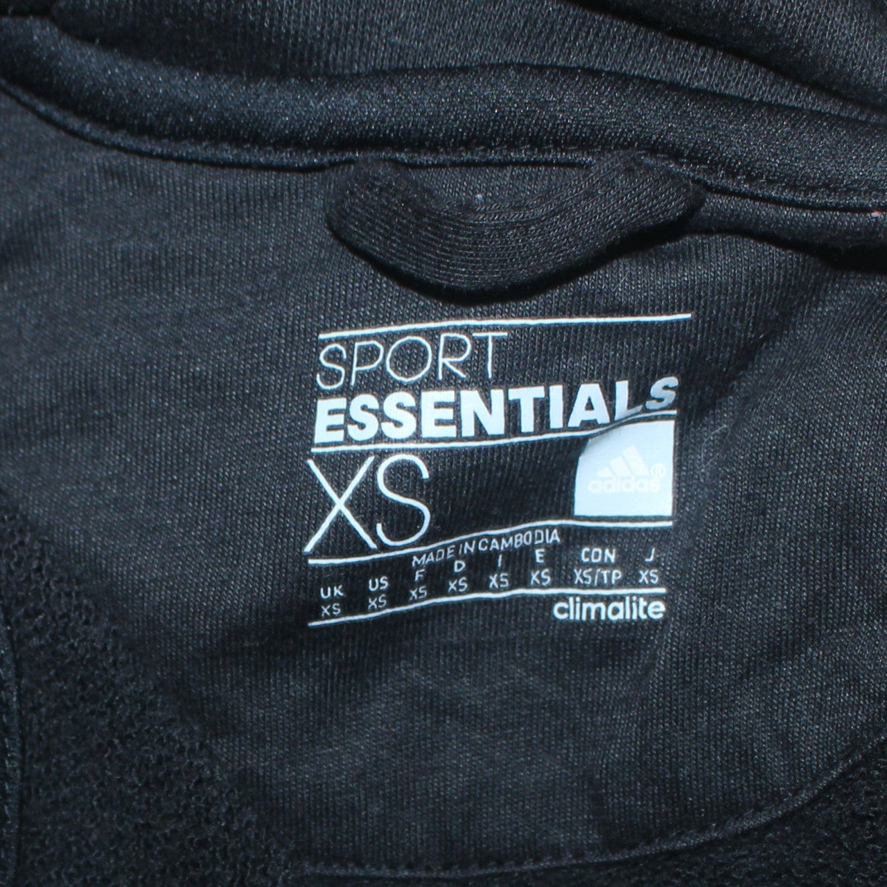 Adidas Men's Black XS Full Zip Hoodie Sport Essentials
