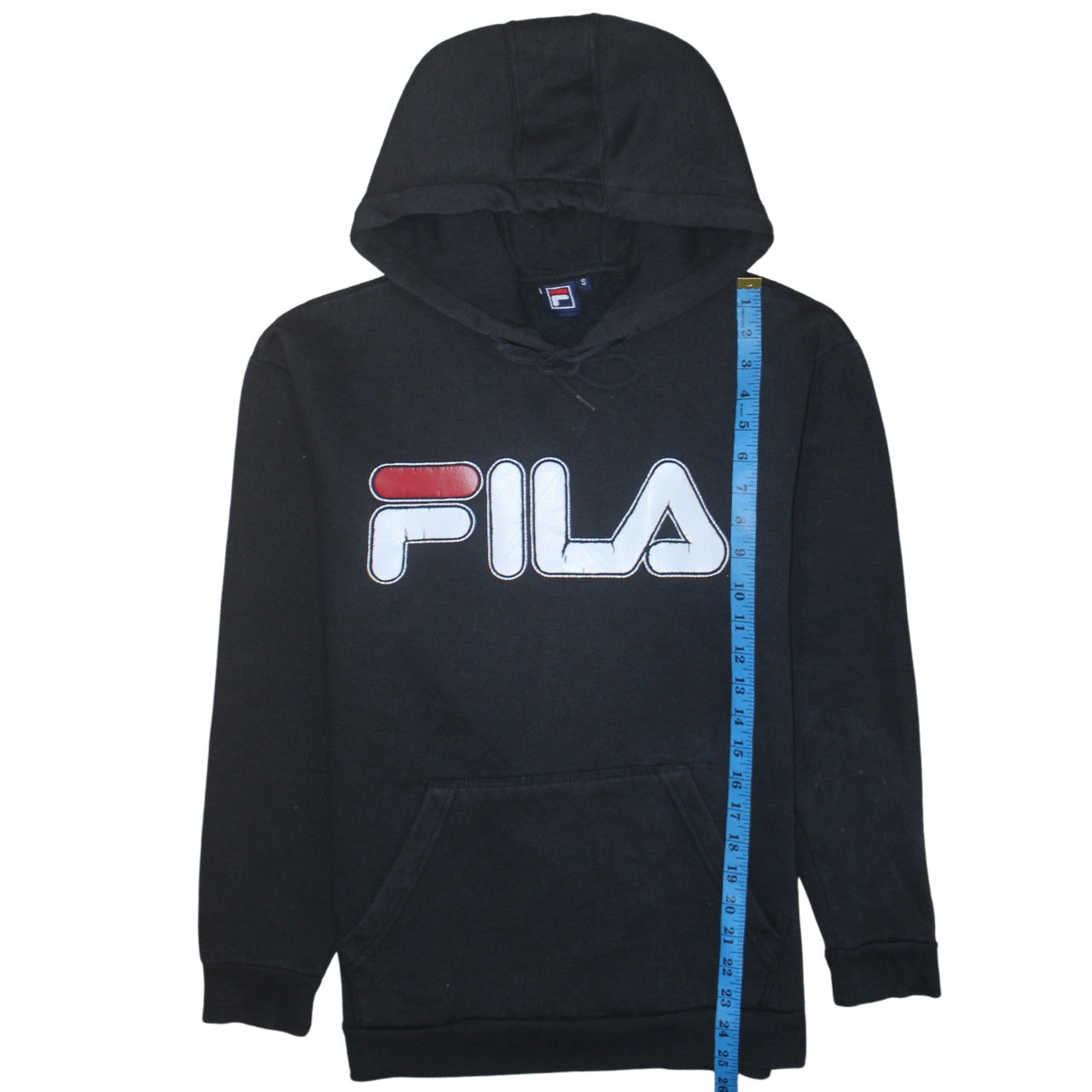 FILA Men's Black Pullover Hoodie Small Logo Sportswear