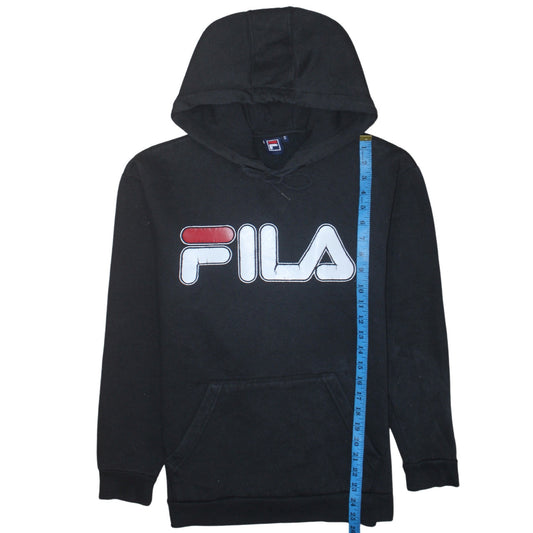 FILA Men's Black Pullover Hoodie Small Logo Sportswear