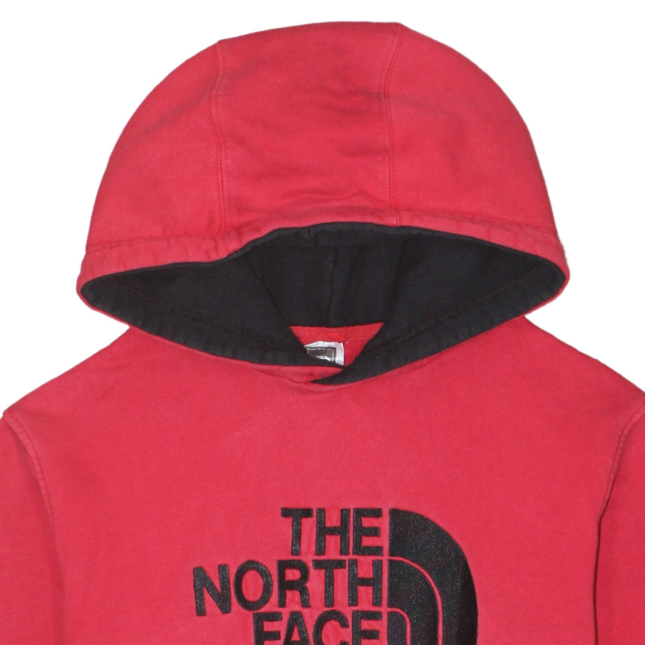 The North Face Men's Red Pullover Hoodie L Logo Print Outdoor Cotton