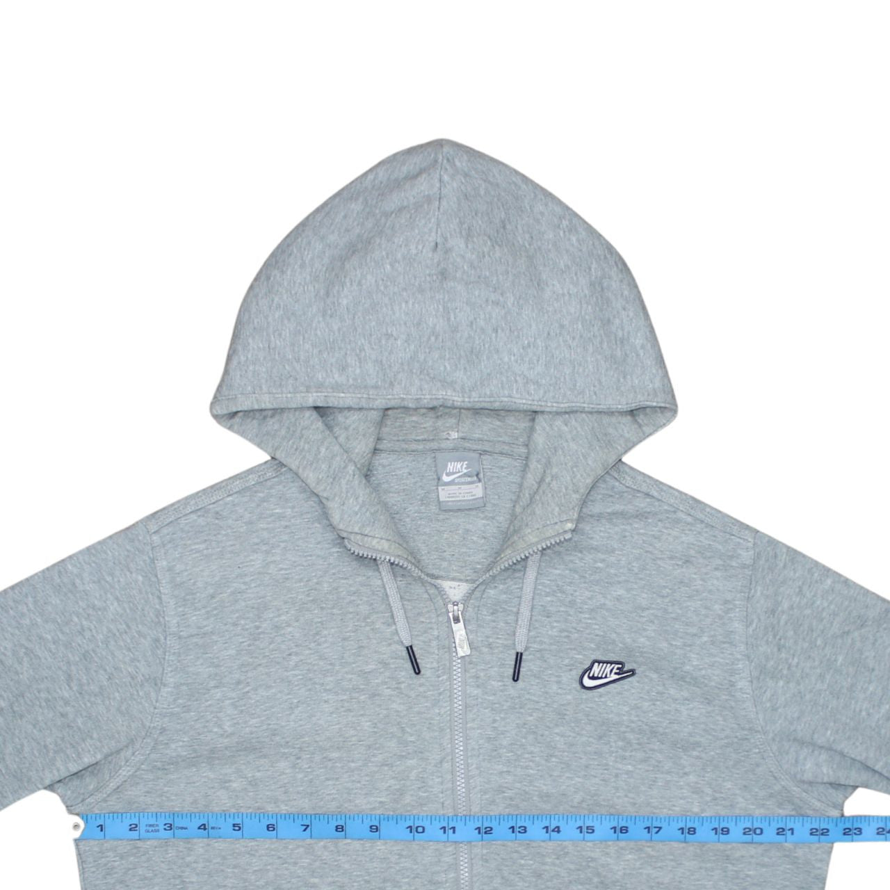 Nike Men's Grey Full Zip Hoodie Size M Sportswear Fleece