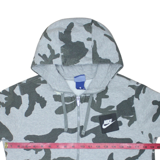 Nike Men's Grey Camo Full Zip Hoodie Small