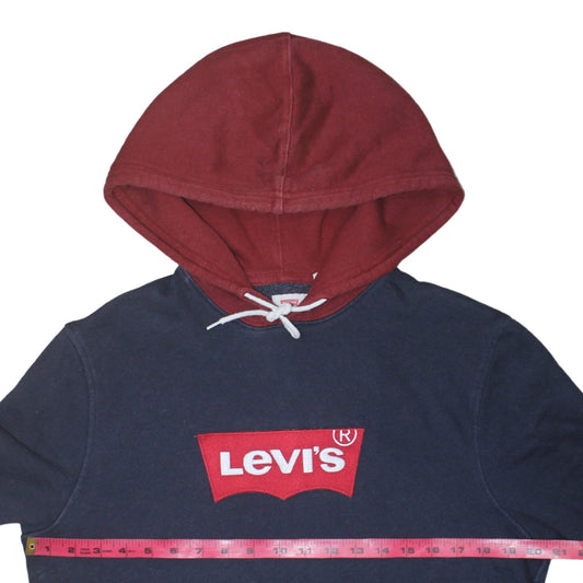 Levi's Men's Blue Pullover Hoodie M Logo Fleece Sweatshirt