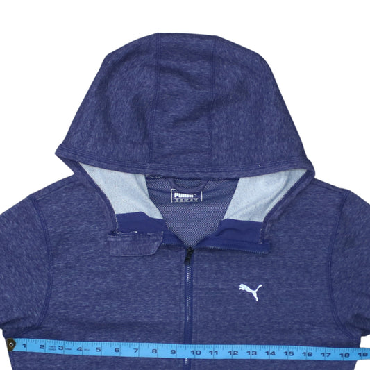 Puma Women's Blue Hooded Full Zip Track Jacket Size M